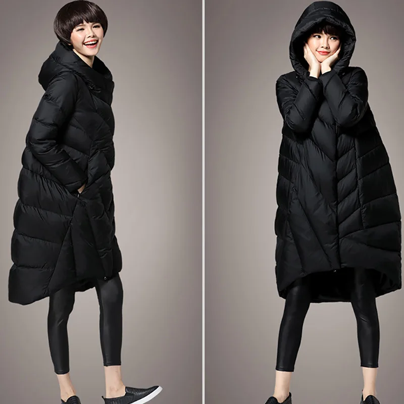 

Boollili Ultra Light Down Jacket Women Hooded Winter Long Down Coat Female Plus Size Puffer Jacket Parka 2020