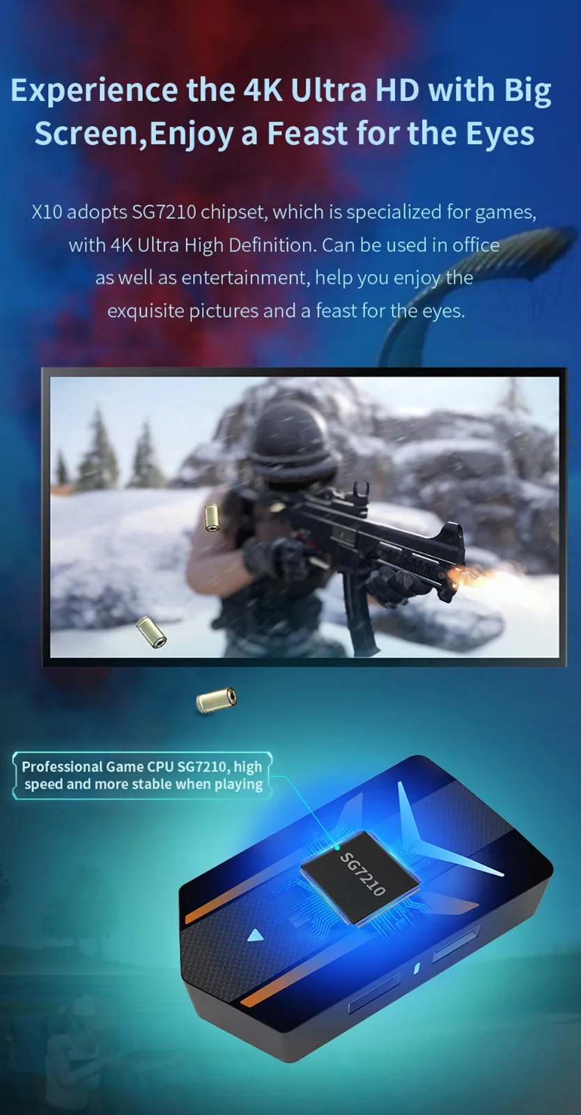 25# Onebit 4K большой экран мобильная игра расширитель для PUBG Экстремальный игровой опыт Bluetooth подключение 40AUG7