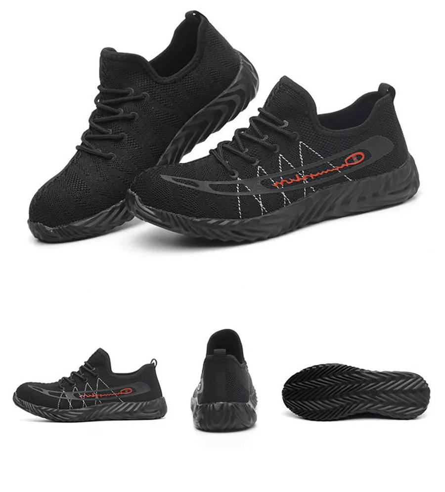 Lightweight Breathable Men Safety Shoes Steel Toe Work Shoes For Men Anti-smashing Construction Sneaker Indestructible Boots