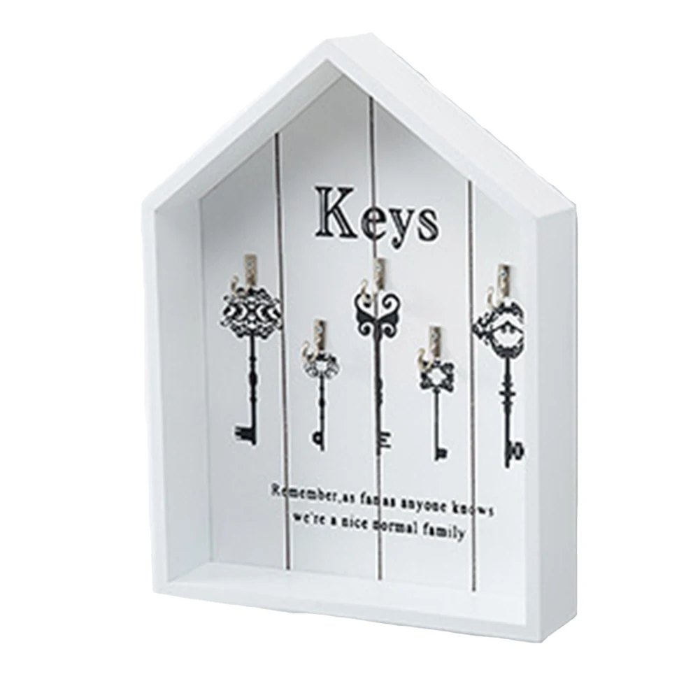 Настенный деревянный Многофункциональный Стеллаж с буквенным принтом, держатель для ключей, украшение в винтажном стиле с крючками, органайзер для хранения в офисе, для спальни