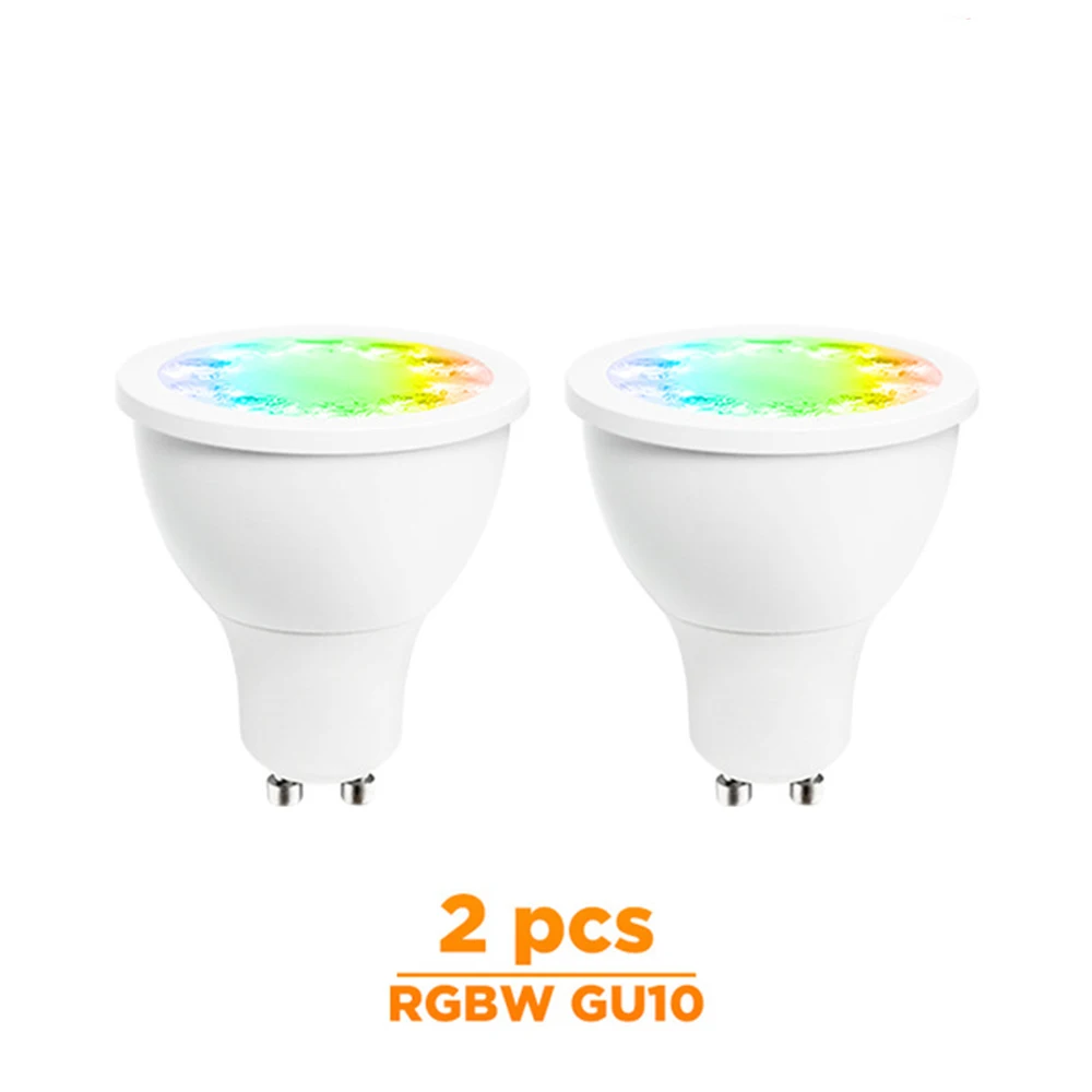 2 Pcs Color Gu10 Умный дом rgb и теплый белый gu10 прожектор zigbee 5 Вт RGBW GU10 лампа AC100-240V работать с Amazon Echo plus smartThing - Испускаемый цвет: 2 Pcs Color Gu10