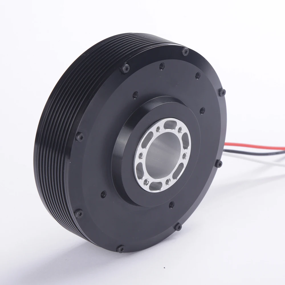 HT100 Brushless DC Motor With Large Hollow Design Pancake Motor 24v High Torque Pan Tilt Rotor