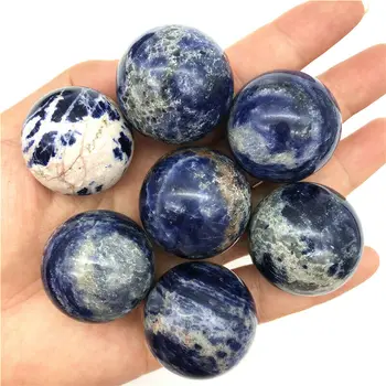 

Wholesale 2 Sizes Natural Sodalite Sphere Round Crystal Ball Healing Sphere Rock Stone Natural Quartz Crystals