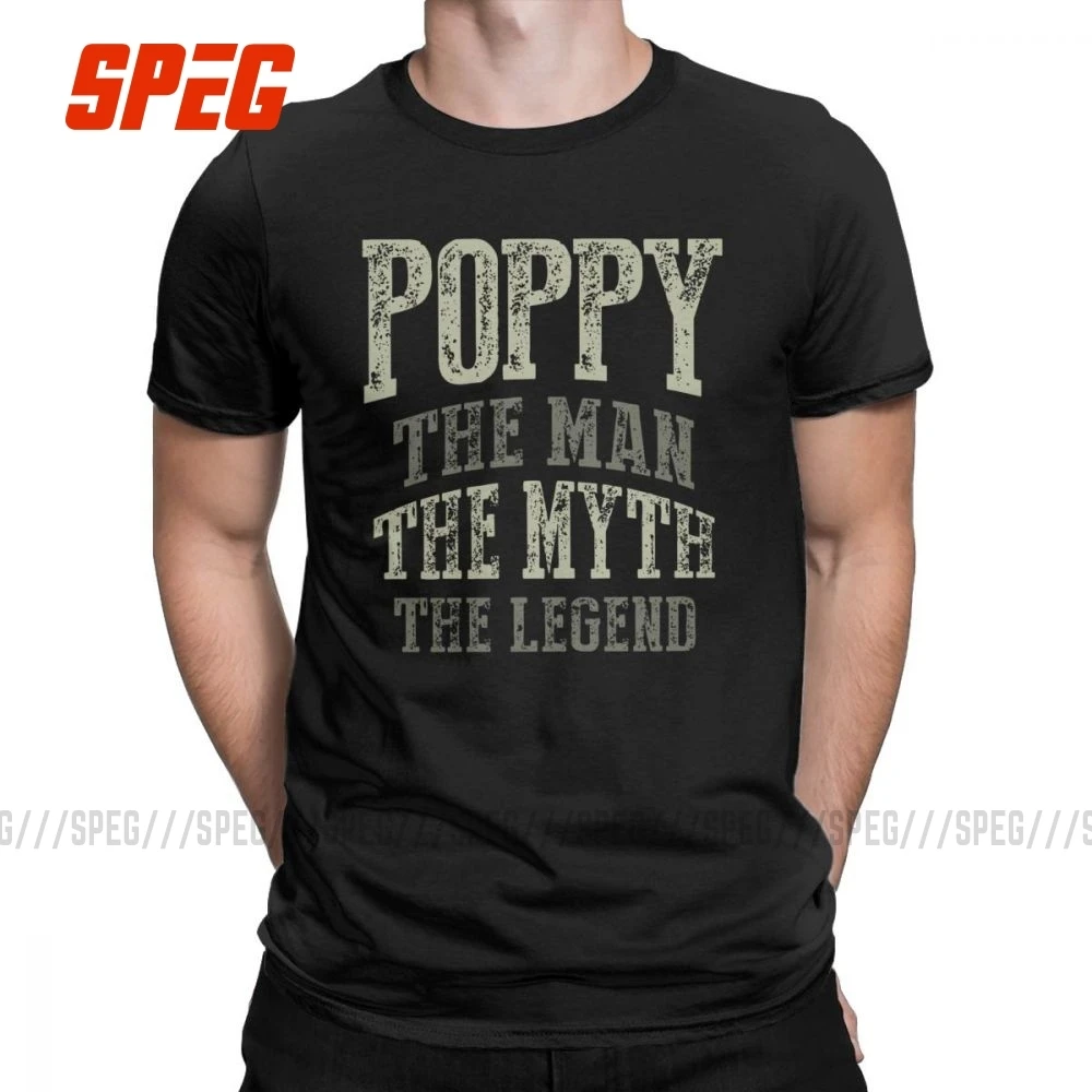 Мужские футболки Poppy The Man Myth Legend лучший папочка День отца забавный подарок