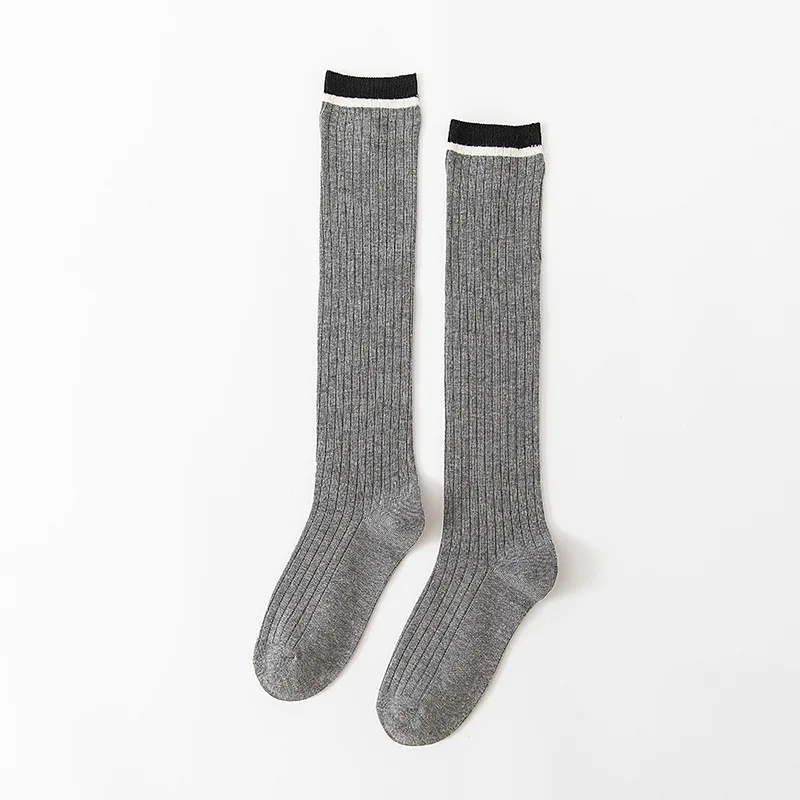 Новые носки для осени и зимы, женские чулки, хлопковые носки в японском стиле, уличные полосатые носки, Летние черные гольфы - Цвет: Коричневый