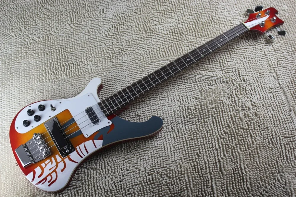 Новинка 2018 года фабрика левая рука Rickenback fireglo электрический бас lefty Ricken 4003