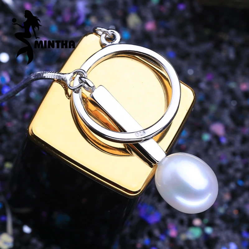 

MINTHA 925 Sterling Silver Bohemian Pendant With Pearl Jewelry Vintage Custom Natural Freshwater Pearl Necklace For Women