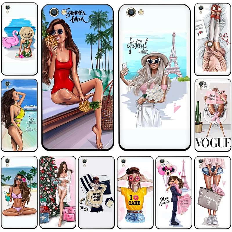 

VOGUE Christmas Princess Girl Female Silicone phone case for OPPO R17 R15 F11 F9 Pro R11s A77 R11 R9s F9 F7 A73 A83 A59 A39 A5
