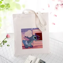 Синяя мультяшная холщовая вместительная сумка для покупок сумка на заказ с принтом текстовый логотип DIY сумка для ежедневного использования экологическая многоразовая утилизация