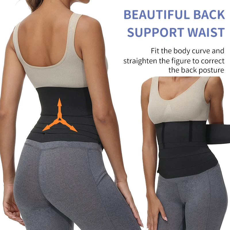 No Waist Allowed Body Wrap With Loop Waist Trainer Snatch Me Up Bandage  Wrap Around Shapewear Plus Size Lumbar Support Bands