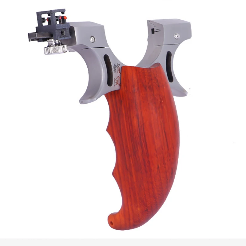 

Головка рогатки из нержавеющей стали + деревянная ручка для игр на открытом воздухе, для стрельбы, плоская резиновая лента, новинка 2019