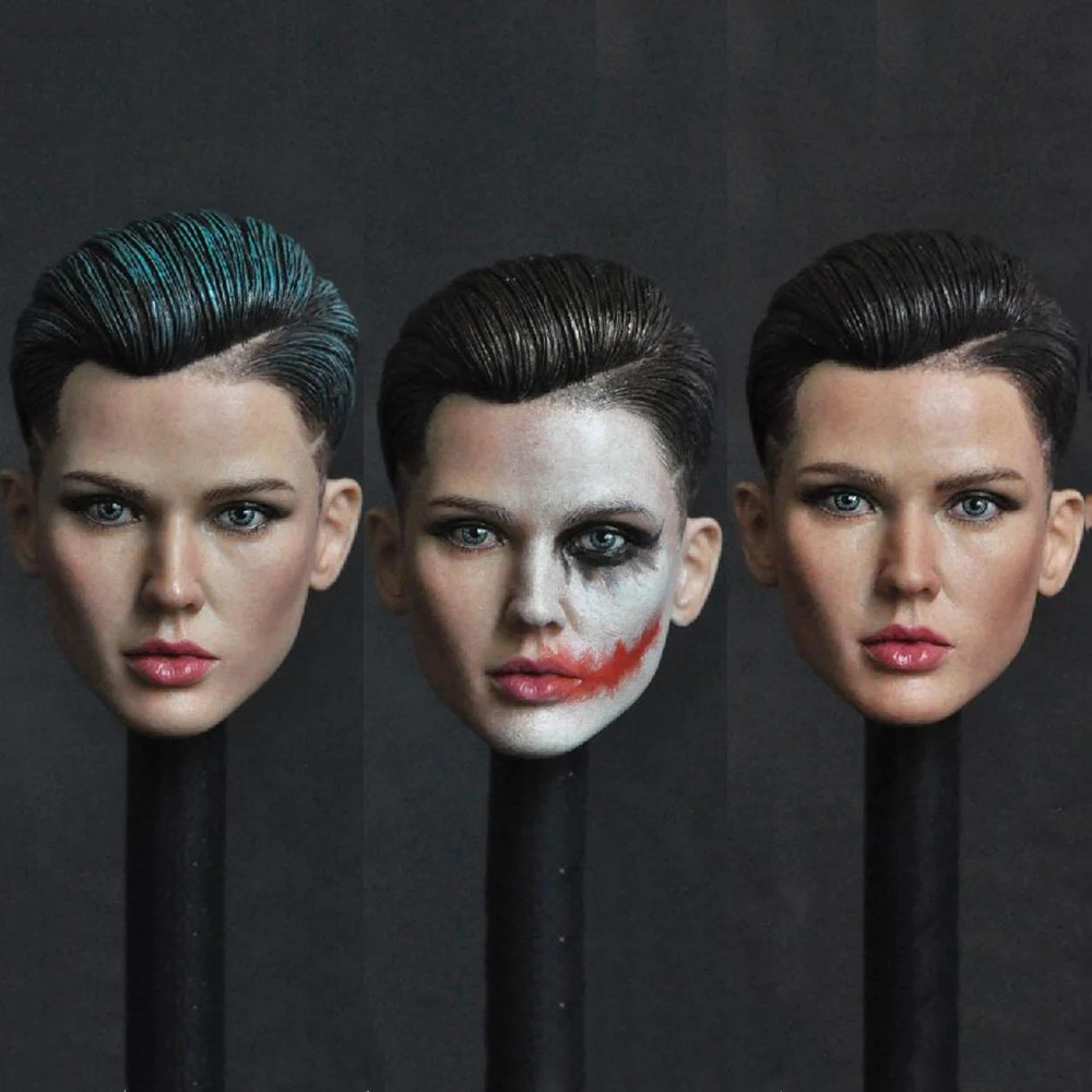 

MC001 1/6 Female Head Sculpt Ruby Rose Neutral Handsome Extreme Agent Head Carved Model for 12'' Action Figure Body Accessory
