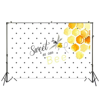 

Sweet as can Bee Photo Background Baby Shower Backdrops for Photography Birthday Party Decoration Banner Computer Printed SM-750
