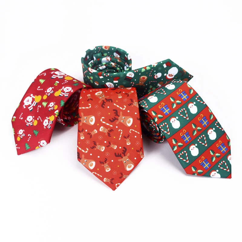 Рождественский мужской модный Повседневный галстук из полиэстера с принтом в виде снежинок для мужчин, профессиональный галстук с рисунком, 8 см, хит, год