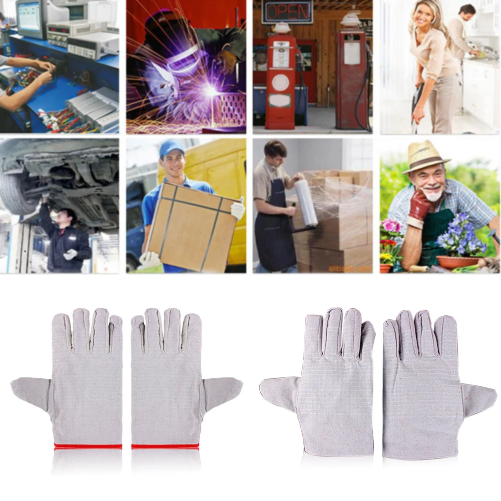 Canvas 24 Line Unisex Adult Protective Gloves Thickened Wear Resistant Working Multipurpose Welding Garden Safety Non Slip
