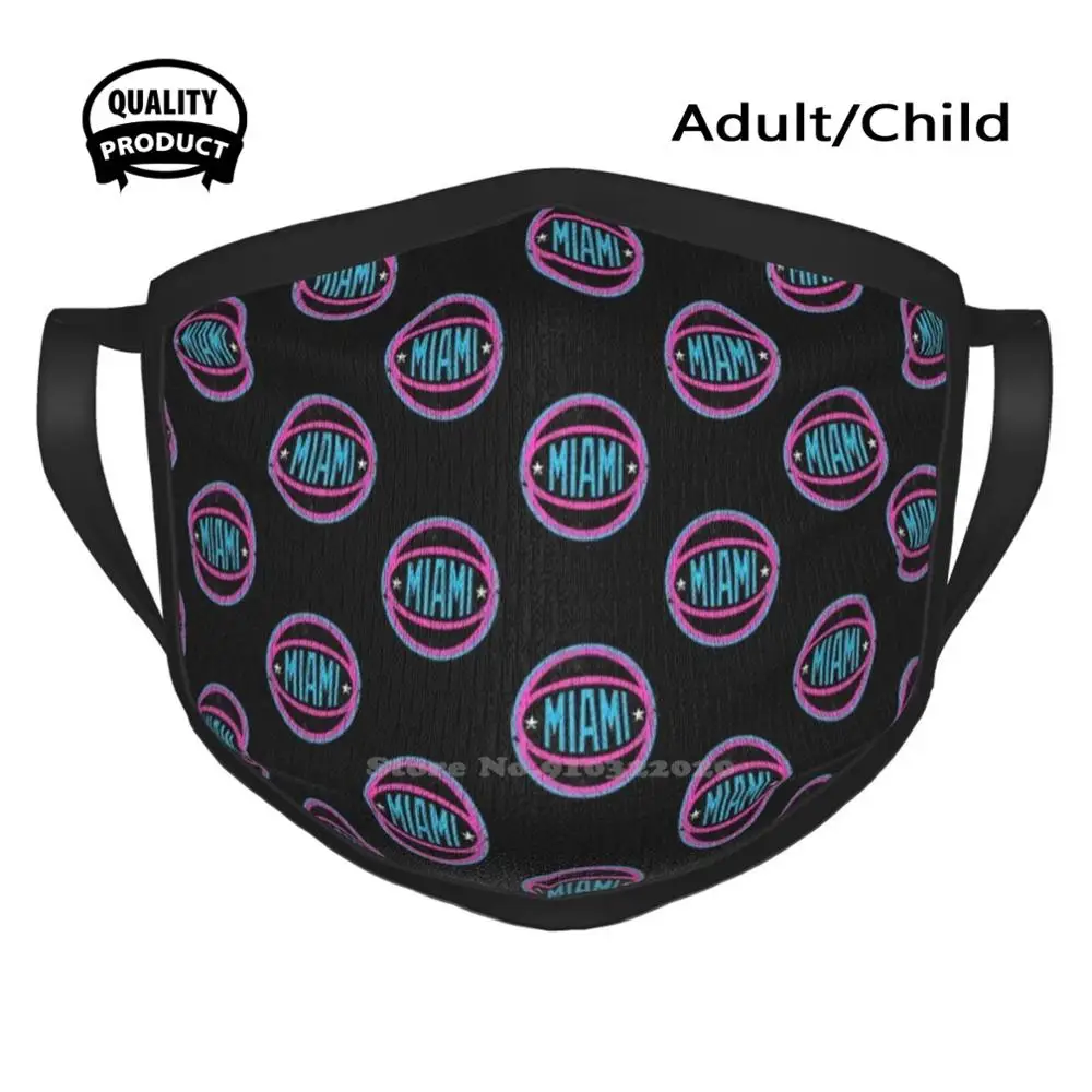 

Miami Retro Ball - Black 2 Warmer Breathable Face Masks Dwyane Wade Wade D Wade Vice City Basketball Flash Miami Nights Miami