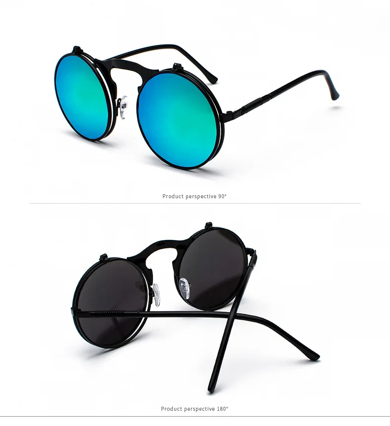 MuseLife винтажные стимпанк Солнцезащитные очки женские круглые металлические оправы паровые панк Солнцезащитные очки Мужские брендовые дизайнерские ретро очки UV400