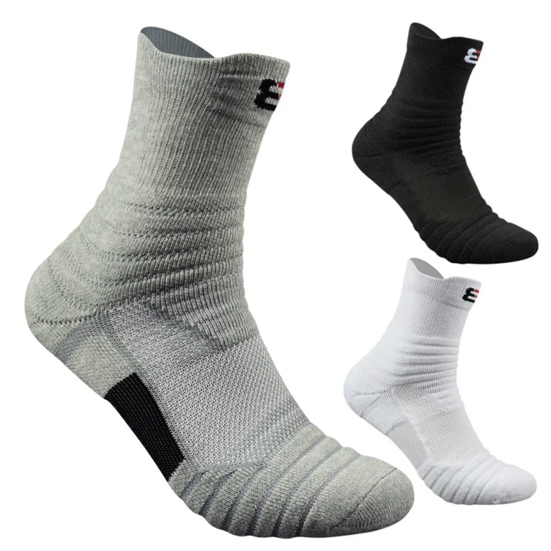 

1 Pair Men's Cotton Outdoor Sports Socks Hiking Running Cycling Basketball Towel Bottom Winter Warm Socks Comfortable Footwear