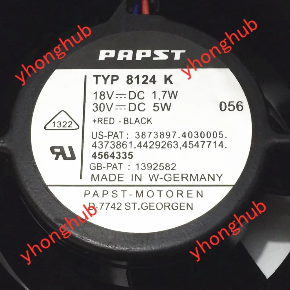 Ebm papst TYP8124K TYP 8124K DC 18V 30V 1,7 W 5W 80x80x38mm серверный кулер вентилятор