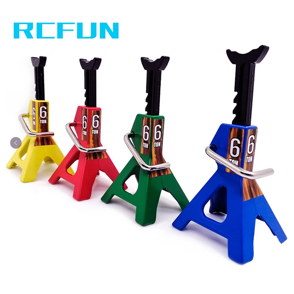 

rc 2pcs Metal 6 Ton Scale Jack Stands Height Adjustable Repairing Tool For 1/10 RC Crawler Truck Trx-4 Trx4 Axial SCX10 S321
