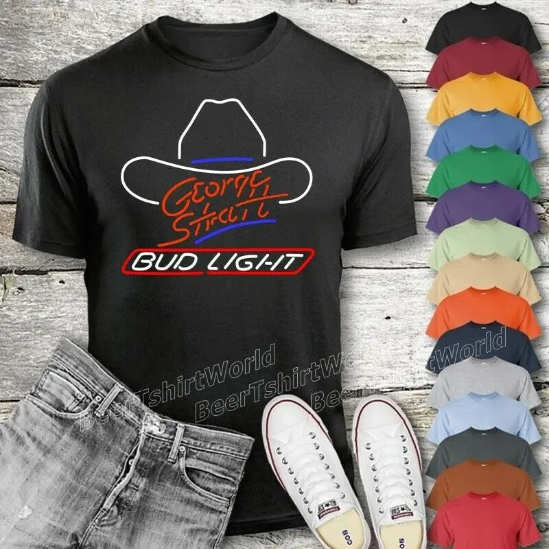 Вывеска Bud Light пива футболка по индивидуальному заказу графическим рисунком на