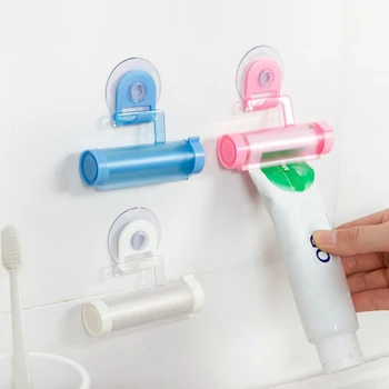 

Creative Rolling Toothpaste Squeezer Dispenser Tube 5 Colors Suction Cup Hanger Room Toothpaste Holder Bathroom Accessories