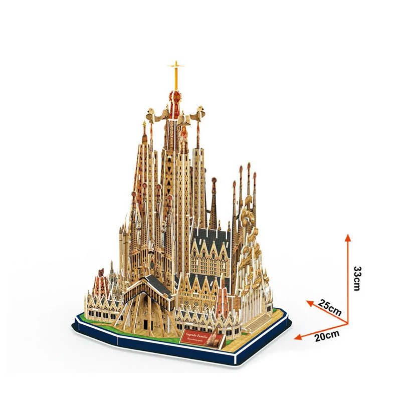 3D Puzzle bâtiment bricolage briques créatives jouets pour enfants Sagrada famille cathédrale modèle bâtiments de renommée mondiale