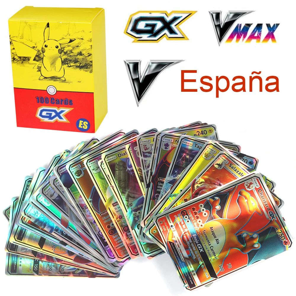 Испанский Покемон блестящие карты игра español TAG TEAM VMAX GX V MAX битва торговая детская