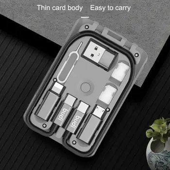 

Urban Survival Card Multi-function Card Data Line Conversion Universal Bag Storage Head Wireless Universal Portable Charger M1N7