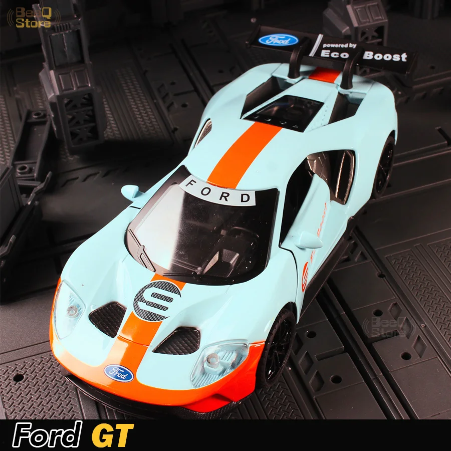 1:32 Ford GT Race Car Alloy Car Model Diecasts & Toy Vehicles 1/32 Car Model with Light & Sound Car Toys for Children