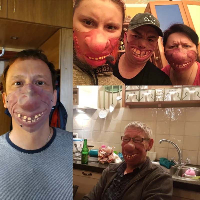 Странная улыбка большие зубы взрослый клоун для косплея реквизит латексная