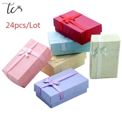 Paper Trinket Box Ring Box Necklace Organizer Earring Storage Box Necklace Box Small Accessories Container 24pcs/Lot