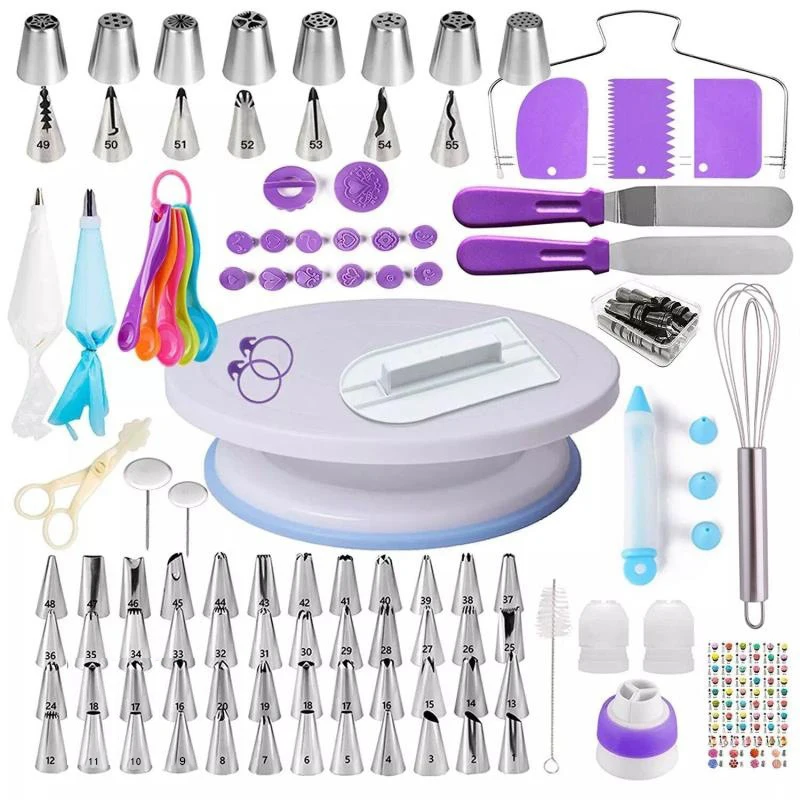 

137pcs/set Multifunction Cake Turntable Set Cake Decorating Tool Kit Kitchen Dessert Pastry Nozzles Fondant Tool Baking Supplies