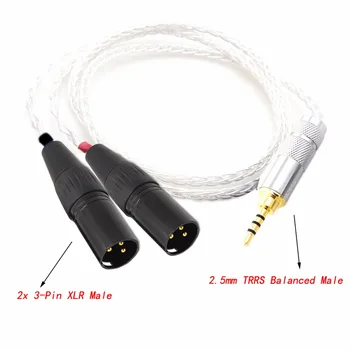 

HIFI 2.5mm TRRS Balanced Male to 2 XLR Male Cable Hi-End Cable for Astell&Kern AK100II AK120II AK240 AK380 AK320 DP-X