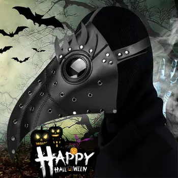 

Halloween Plague Doctor Latex Mask Long Nose Beak Bird Crow Cosplay Steampunk Halloween Accessories Costume Props Gift