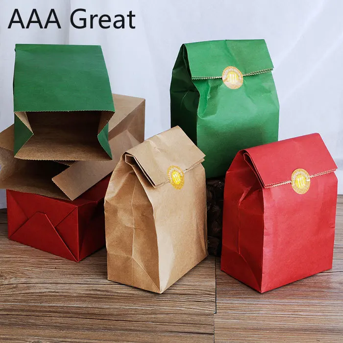 Рождественские пакеты из крафт бумаги маленькие подарочные для еды хлеба