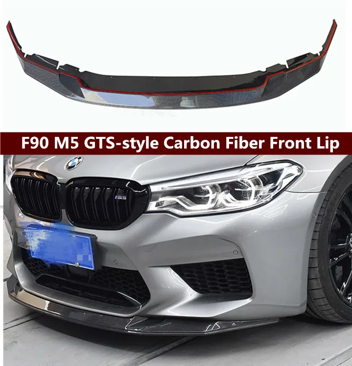 F90 M5 Gts Style Real Carbon Fiber Front Splitter Bumper Chin Lip Spoiler Protector For Bmw F90 M5 Spoilers Wings Aliexpress