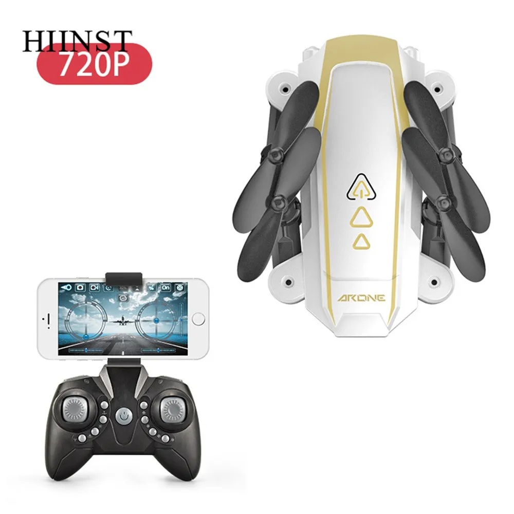 Hiinst 2,4G Радиоуправляемый Дрон 720P HD камера Дрон wifi FPV длительный срок службы складной Радиоуправляемый квадрокоптер с USB пропеллером вертолет дистанционного управления