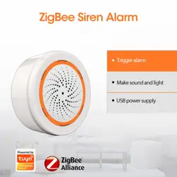 NEO ZigBee – sirène d'alarme Tuya intégrée, capteur d'alarme, son 90db, lumière, sécurité à domicile, fonctionne avec application SmartLife, passerelle Zigbee 
