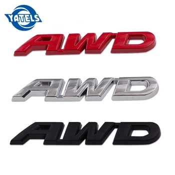 

3D Car Styling Chrome Metal Sticker AWD Emblem 4WD Badge Logo Tail Fender Decal for Toyota Impreza Honda 4X4 Off Road SUV