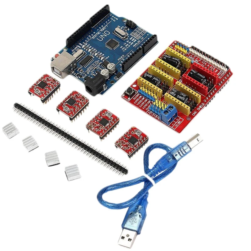 Cnc щит Uno-R3 доска 4Xa4988 драйвер комплект с радиатором для Arduino гравер 3d принтер