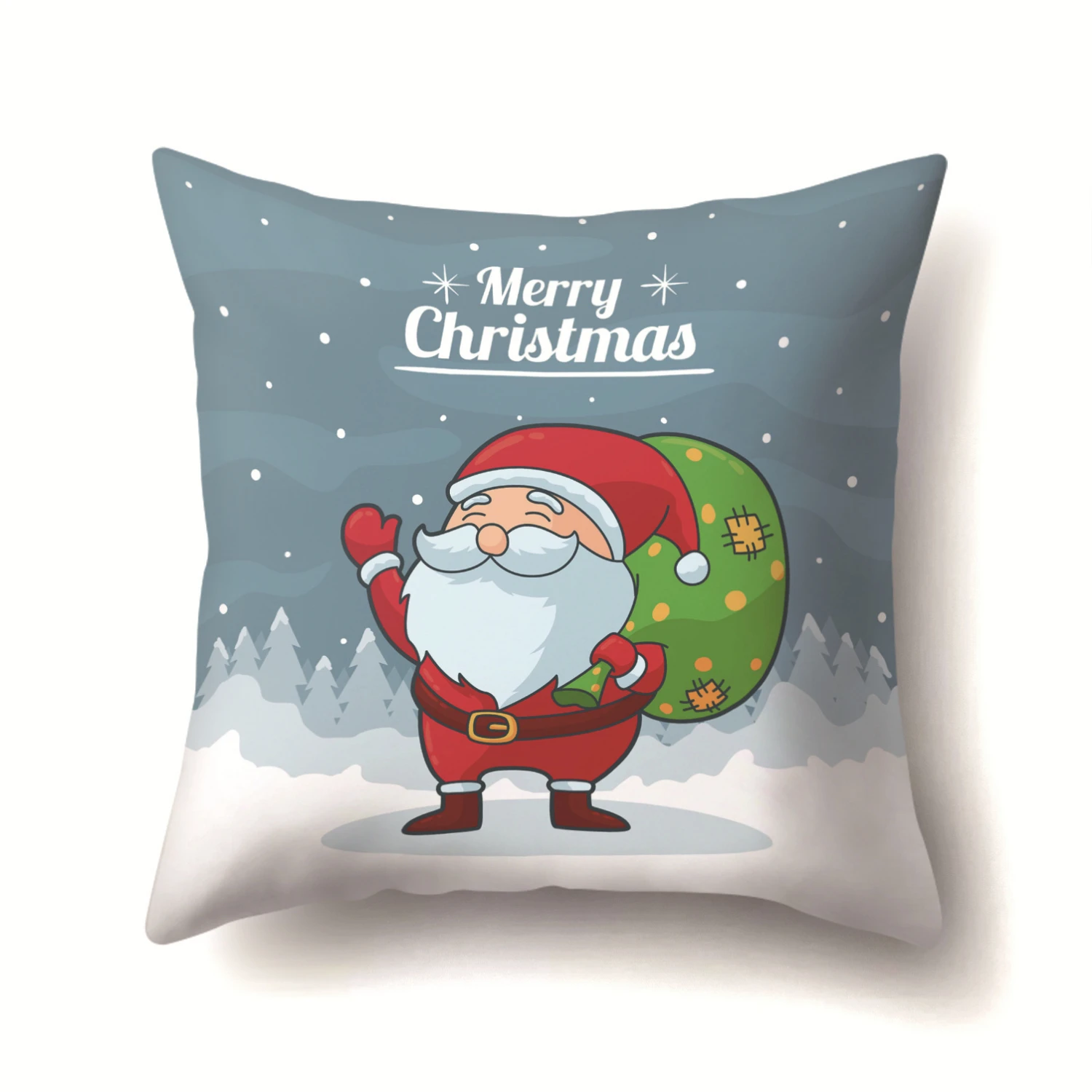 1Pcs Santa Pattern Christmas Cushion Cover 45*45 Decorative Throw Pillow Xmas New Year Home Decor Polyester Pillowcase 40543