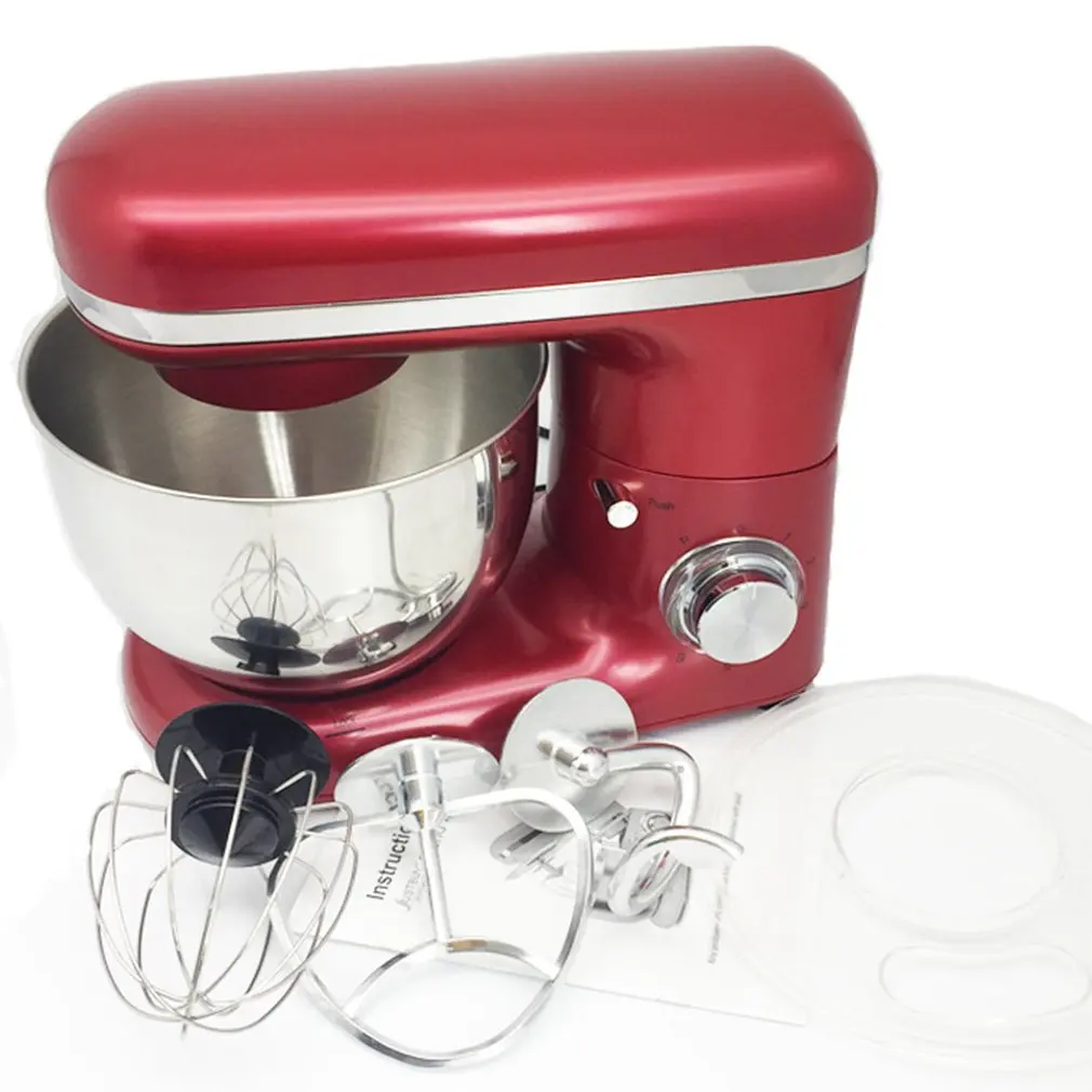 1500W 4L Stainless Steel Bowl 6-speed Kitchen Food Stand Mixer Cream Egg Whisk Blender Cake Dough Bread Mixer Maker Machine