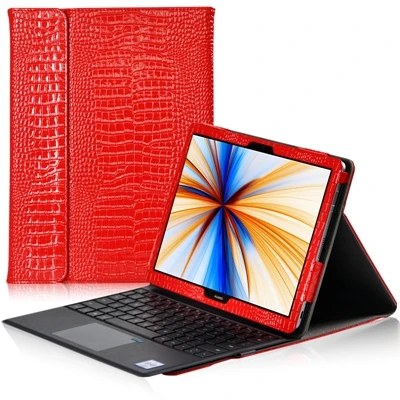Красный Роскошный чехол 2 в 1 из искусственной кожи для huawei MateBook E 12 дюймов BL-W09 BL-W19 планшет+ Стилус(он может поставить клавиатуру - Цвет: Красный