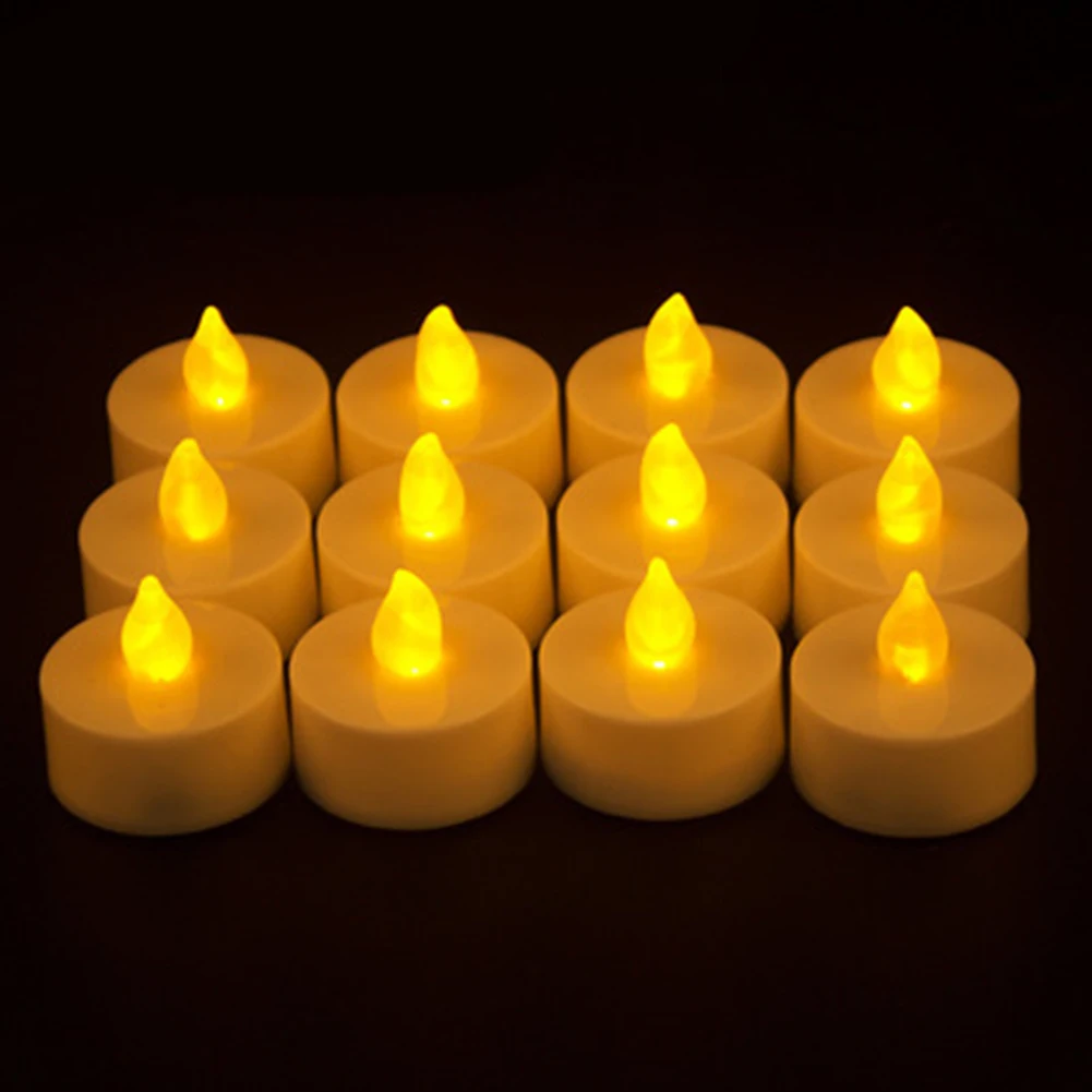 

Tea Light Candle Lamp Party Led Safe Realistic Frameless Bright Battery Operated Flickering Festival