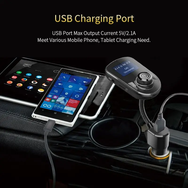 1,77 дюймов Bluetooth fm-передатчик радио передатчик Handsfree автомобильный комплект автомобильный аудио адаптер MP3-плеер Автомобильное зарядное устройство