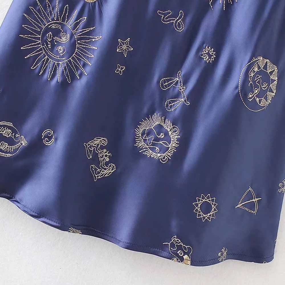 TXJRH сексуальное пляжное мини платье с принтом созвездия глубоким v образным