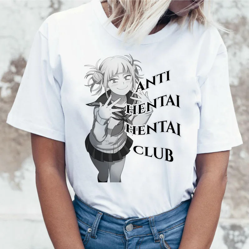 Футболка Himiko мультяшная футболка Toga senpai женская waifu с надписью boku no hero Academy harajuku