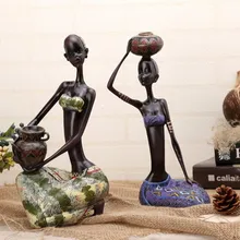 36 см статуя персонажей в африканском стиле черные люди красота Искусство Скульптура креативная Смола ремесло украшения для дома R3418
