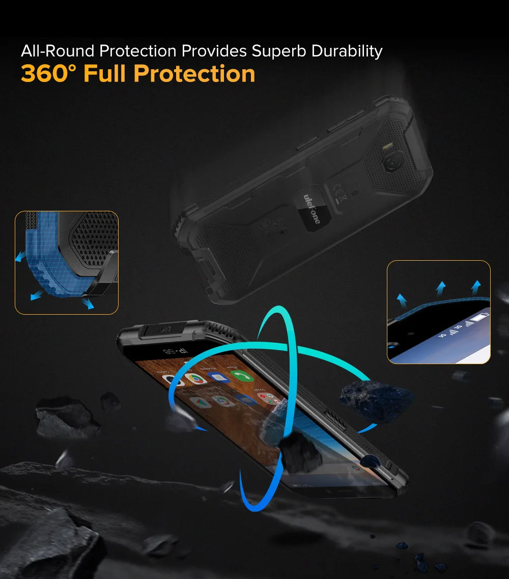 Ulefone Armor X6 3g LTE мобильный телефон 4000 мАч батарея 5,0 дюймов разблокировка лица 8MP настоящая камера Android 9,0 две sim-карты двойной режим ожидания